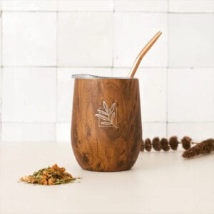 Calebasse Isotherme Inox Effet Bois + Bombilla