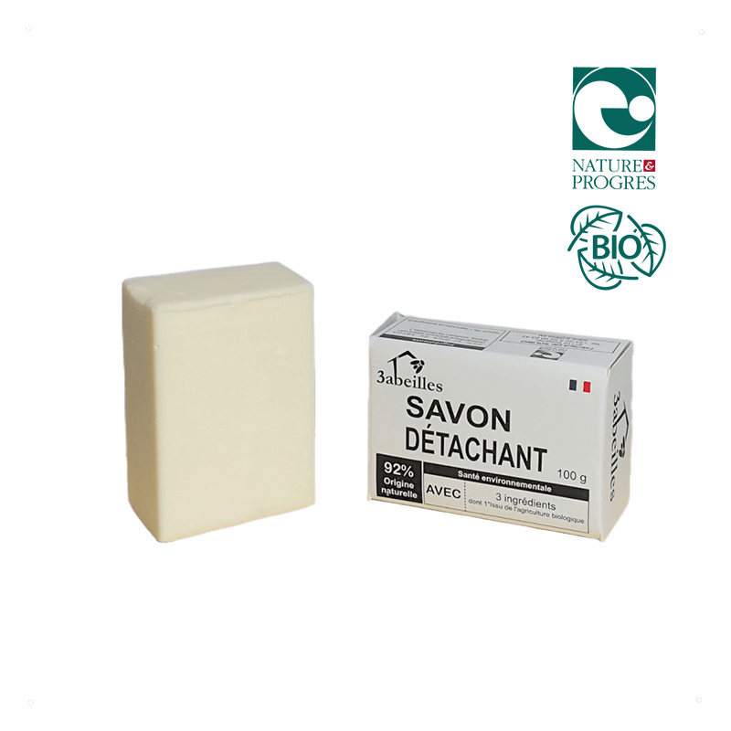 Lot de 3 Savonnettes détachante 100g - Nature et Progrès