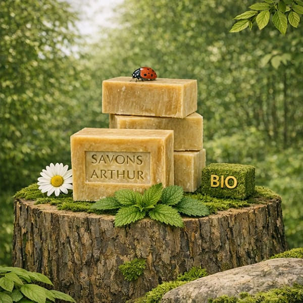 Lot de 4 Savons à l’Ortie Bio – Peaux Mixtes et Atopiques